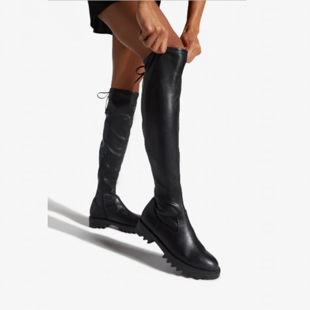 🆕 Tall Flat Platform Black Boots